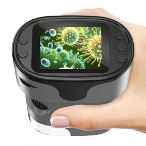 Microscope Enfant [Kit Complet] - Microscopes de Poche Numérique Écran 4K Mini Rechargeable Portable Cadeau Jouets Éducatif pour Enfants 4-12 Ans avec Carte 32Go, Coffret EVA, Lames Préparées (BEBANG, neuf)