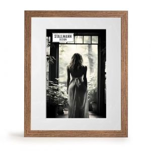 Cadre photo SD avec passe-partout – Cadre photo marron 30 mm de large – Dimensions extérieures passe-partout 60 x 80 cm – Pour taille d'image 50 x 70 cm – Cadre avec verre acrylique (Stallmann Design, neuf)