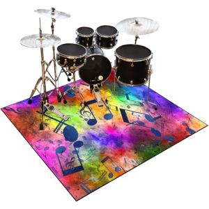 Tapis pour Batterie Antidérapant, 160 x 140 cm Tapis de Tambour Insonorisé, Tapis Batterie, Tapis Professionnel de Jazz, pour Grosse Caisse Claire et Autres Instruments de Musique Tapis à Tambour (Qesjodfu, neuf)