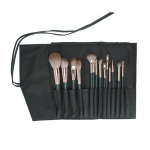 Generic Ensemble de Pinceaux de Maquillage Synth&eacute;tiques Doux, 14 Pi&egrave;ces, Durables pour Application Professionnelle pour Peaux Sensibles, avec Sac en PU Vert (Fendysey, neuf)