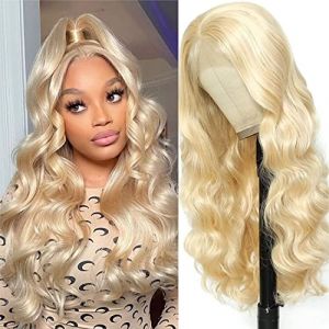 26 Pouce 613 Blond Human Hair Wig Perruque Bresilienne Tressé Body Wave Blond Lace Frontal Wig Human Hair 13x4 Transparent Lace Wigs With Baby Hair 613 Brazilian Body Wave Human Hair Wigs (CLAROLAIR HAIR, neuf)