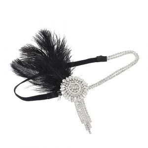 VALICLUD Bandeau Plume Vintage Accessoire Coiffure Style Ann&eacute;es 1920 D&eacute;coration Cheveux Cosplay et F&ecirc;te Plumes D&eacute;licates et Cadre Stable Unique (MOUBACK, neuf)