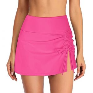 Jupe de Bain Femme Bikini Bas de Maillots de Bain Jupette avec Int&eacute;gr&eacute; Taille Haute Triangle Bas de Bikini R&eacute;glable Jupe de Sport Short de Bain Bikini de Plage Shorts de Bain Femme (usitable, neuf)