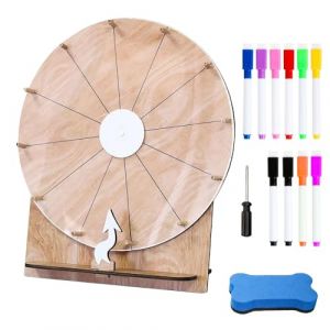 LYPPUL Roue De La Fortune, 30cm Roue de Prix en Bois, Roue de Jeu de Mariage, Roue de la Chance avec Gomme et 10 Marqueurs pour Jeux de Loterie, Jeux de Mots, Carnaval, F&ecirc;te &eacute;cole Famille Jeux (DongGuanShi LeYu ShangMao YouXianGongSi, neuf)