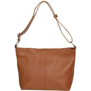 LucieElle Sac CUIR Femme Bandoulière/Sac CUIR Femme Porté Epaule/Sac CUIR Femme Bandoulière Italien/Sac à main femme CUIR 'Rafaela' (CAMEL) (SEVIL MAROQUINERIE, neuf)