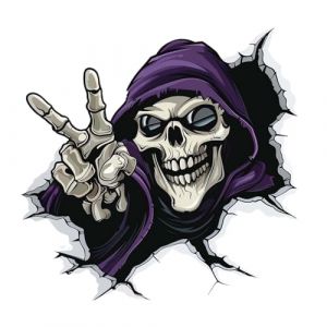 Autocollant de voiture tête de mort d'Halloween, autocollant pour fenêtre de voiture - Autocollant de voiture - Autocollant de voiture en forme de tête de mort - Autocollant de fenêtre d'Halloween (cicrel, neuf)