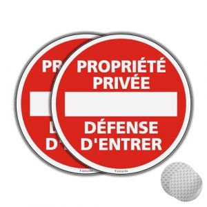 Panneau Propriété Privée Défense D'Entrer,Interdire une entrée dans une propriété privée Panneau de sécurité Diamètre 167 mm -Aluminium de 1 mm(2) (Jiwijoy, neuf)