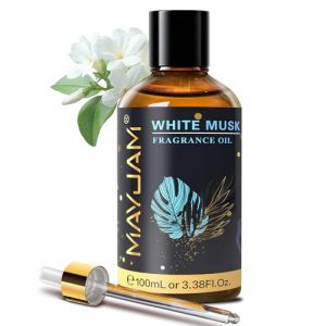 MAYJAM Huile Parfum&eacute;e De Musc Blanc 100ml, Premium Huile Parfum&eacute;e Au Musc Blanc Pour Diffuseur D'Huiles Essentielles, Aromath&eacute;Rapie, D&eacute;roulement (MAYJAM-FR, neuf)
