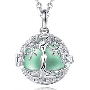 CELESTIA Collier Bola de Grossesse Argent Arbre de la Vie Pendentif avec Mélodie Douce Grelot Musical pour Femmes Enceinte Future Maman (CELESTIA, neuf)