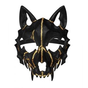 keland Masque Squelette Loup Masque Animal Masque Japonais Masque Loup garou Masque Deguisement (A-Noir) (TOOKY, neuf)