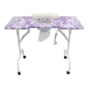 Set de salon de manucure portable, table de manucure avec ventouse, 3 sacs d'aspirateur noirs, table à ongles pliable, table à ongles avec 4 roues, pour la maison, le studio, le magasin de coiffure (ZENGRICE, neuf)