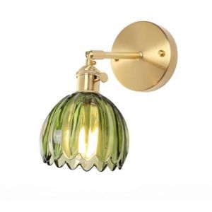 Applique murale industrielle moderne vintage en verre tulipe avec abat-jour en verre réglable vers le haut et vers le bas avec interrupteur pour chambre à coucher, loft, salon, cuisine (Hnaioong, neuf)