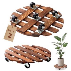 2 Articles porte Plante a Roulettes,30 x 30 CM Supports de pots de Fleurs &agrave; Roulettes- Capacite 100 KG-Support pot de Fleur Roulette,Support Plantes Interieur Pour Usage Int&eacute;rieur et Ext&eacute;rieur (RUNYI store, neuf)