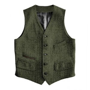 Solovedress Gilet de costume en laine - Coupe droite - Gilet de costume pour mariage, Vert arm&eacute;e, XL (solovedress, neuf)