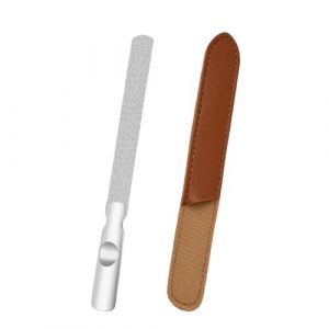Lime M&eacute;tal &agrave; Ongle Professionnelle, Des Fichiers &agrave; Ongles en Acier Inoxydable avec Poign&eacute;e Antid&eacute;rapante, Lime &agrave; Manucure pour Ongles Naturels avec &Eacute;tui en Cuir pour Hommes Femmes Maison Voyage (Fukuhaza, neuf)