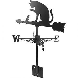 GANAZONO Girouette en Acier Inoxydable Jardin Girouette Chat Souris en Forme De Pieu Ornement Indicateur De Direction du Vent Outil pour Cour Patio Pelouse (JUNEE, neuf)