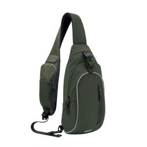 Waterfly Sac Bandouli&egrave;re Homme Femme: Sac de Poitrine Sacoche Bandouli&egrave;re Sac &agrave; Dos Petit pour Sport et Loisirs Randonn&eacute;e Excursion Voyage Kaki (DEKINMAX-PowerUK, neuf)