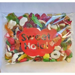 Mix Bonbons G&eacute;lifi&eacute;s LISSE Halal Assortis, Sachet 1kg, Multicolore lisse, M&eacute;lange bonbon lisse Halal, Go&ucirc;t Fruits, 180 Pi&egrave;ces, Format Familial pour F&ecirc;te et Ev&egrave;nement, candy bar et bar &agrave; bonbons (SWEET HALAL - BONBONS VEGAN, HALAL, SANS GLUTEN, neuf)