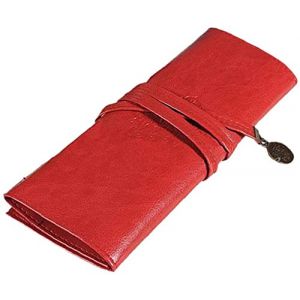 1 trousse &agrave; maquillage vintage &agrave; roulettes pour pinceaux de maquillage - Organiseur portable en cuir - Papeterie pour voyage - Durabilit&eacute; (Hongming sport, neuf)