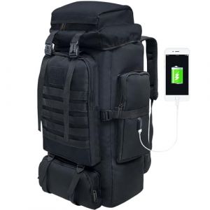 Vaupan 80L randonnée sac à dos, Camping sac à dos, étanche grand sac à dos pour les sports de plein air Sac à dos quotidien molle pour hommes sac à dos pour femmes (Noir) (Vaupan, neuf)