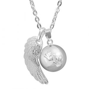 AEONSLOVE Collier Bola de Grossesse avec Chaine, Bijoux Bola de Naissance Pendentif Empreintes Annonce Grossesse Mamie Femmes Enceinte Cadeau Original Noel (Aeonslove, neuf)