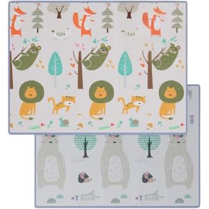 Tapis d&rsquo;&Eacute;veil B&eacute;b&eacute; Pliable 200x150x1cm &ndash; Tapis de Jeu &Eacute;pais R&eacute;versible et Antid&eacute;rapant &ndash; Doux, Imperm&eacute;able & S&ucirc;r &ndash; Stimule la Motricit&eacute; et l&rsquo;&Eacute;veil Sensoriel &ndash; Certifi&eacute; CE Sans BPA (MARVELY STORE, neuf)