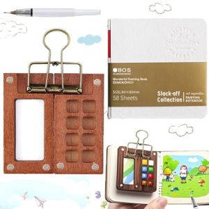 Mikqky Mini Kit de Peinture Aquarelle de Voyage, Kit de Palette Peinture &agrave; l'Aquarelle Miniature &agrave; 8 Grilles, Palette Portable Aquarelle, Ensemble d'Aquarelle de Poche de Voyage avec Clip en M&eacute;tal (Mikqky, neuf)