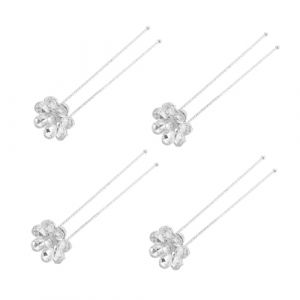 VALICLUD 4 Pièces épingle à cheveux strass épingles à cheveux pour le mariage cheveux de mariage mariées agrafe de femmes Épingle à cheveux en strass pince à cheveux strass Métal blanche (SHUI LIAO, neuf)
