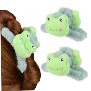 OATIPHO 2 Pi&egrave;ces Pinces &agrave; Cheveux Peluche Mignonnes Grandes Pinces Pour Cheveux &Eacute;paisses Accessoires Avec Forme De Grenouille Verte (Tsun Ki-sung, neuf)