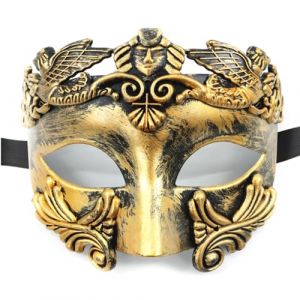 Masque Venise Homme, Masques Bal Masqu&eacute; Adulte, Vintage Masque Deguisement, Masques de Bal Venitien pour F&ecirc;te, Halloween, Carnaval, Jeu de R&ocirc;le, Costum&eacute;e Accessoires (Or) (yuwangwang, neuf)