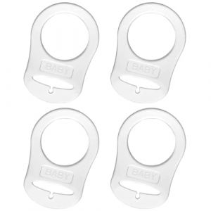 RDNKVB 4pcs Silicone Bouton Anneau Anneau en Silicone Adaptateur Adaptateur Attache de Sucette pour Sucette Transparent (zhaojinghaodeouzhoudianpu, neuf)
