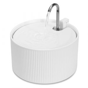 Fontaine &agrave; Chat en C&eacute;ramique, 2,2 L Fontaine a Eau Chat, Distributeur d'eau Ultra Silencieux pour Animaux Domestiques avec Filtre &agrave; Charbon Actif, C&eacute;ramique Cuite &agrave; Haute Temp&eacute;rature (ProPetmo, neuf)