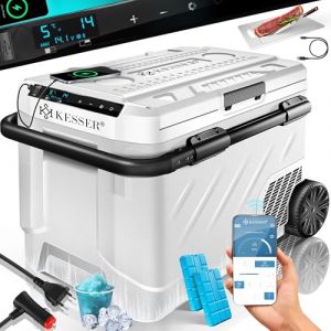 KESSER&reg; Glaci&egrave;re &agrave; compresseur &eacute;lectrique 61 litres | Glaci&egrave;re de Camping avec LED-Touch | avec Commande APP & Packs de Refroidissement USB-Anschluss 12/24 V 230V | R&eacute;frig&eacute;rateur Refroidissement (WMK Trading GmbH, neuf)