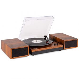 Fenton RP165 Platine Vinyle Bluetooth avec 2 Haut-Parleurs Stéréo - Bois, Lecture 33, 45 et 78 Tours, Système HiFi, Sortie RCA, Une Platine Rétro Idéale pour Décorer et Écouter Vos Vinyles (Sono Matériel, neuf)