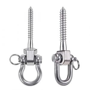 Ksvaye 2 Pi&egrave;ces Crochet Plafond 800KG Capacit&eacute; 304 Acier Inoxydable Crochet Balancoire Fixation Hamac Crochet a Visser pour Aire de Jeux Int&eacute;rieure Ext&eacute;rieure Yoga, Suspendue Chaise, Sac de Boxe (FUZERUI, neuf)