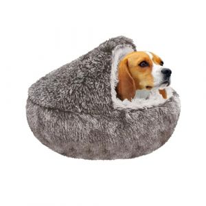 Ved Coussin Chat Panier pour Chat Lit pour Chat - Nid Douillet Igloo pour Chat Et Chien - Lit Cocon Chat Anti Stress - Panier Ferm&eacute; pour Chats Et Chiens - Couchage Chaud Et Confortable (Vedhealthcare, neuf)