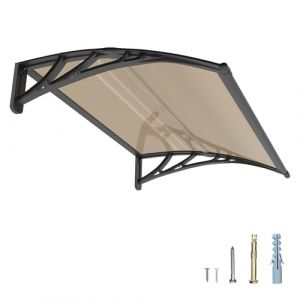 Auvent pour porte d'entr&eacute;e, 80 x 120 cm, protection UV en polycarbonate, prot&egrave;ge contre la pluie, la neige, pour terrasse, v&eacute;randa (Guansu-CN, neuf)