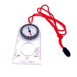 JZK Boussole pointue nord pour course d'orientation, boussole de navigation avec loupe et &eacute;chelle de carte pour le camping, boussole d'orientation avec cordon, boussole de lecture de carte (Joyful Star, neuf)
