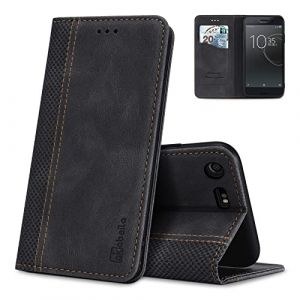AKABEILA &Eacute;tui pour Sony Xperia XZ Premium 5,46 pouces en cuir PU Flip Wallet Case avec fermeture magn&eacute;tique B&eacute;quille Fentes pour cartes Folio Phone Case Cover Antichoc Noir (AKABEILA, neuf)