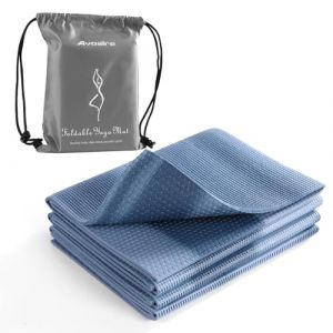 Avoalre Tapis Yoga Antidérapant et Pliable Tapis de Sport INDECHIRABLE Epais Tapis Yoga de Voyage pour Pilâtes, Gym, Aérobic, Stretching, Entraînement, Enfant et Femme avec Sac (YILIDE, neuf)