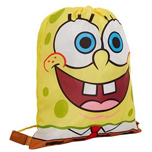 SPONGEBOB SQUAREPANTS Sac de sport pour enfants gar&ccedil;ons filles avec cordon de serrage, jaune, taille unique (Lora Dora, neuf)