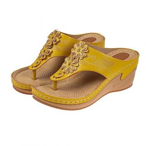 2024 Tong Sandale Orthopédiques Femme Tong Ergonomique Claquette Semelle Epaisse Flip Flops Enfiler Bout Ouvert Sandale Piscine Arch Support Chaussures Sandales de Vacances Plage (⭐⭐⭐⭐⭐Susenstone, neuf)