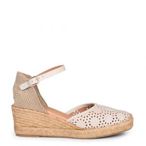 Espadrilles compensées en Cuir ajouré Beige, EU 38 (miMaO, neuf)
