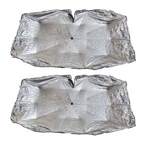 Pare-Soleil Intérieur pour Pare-Brise de Voiture, Parasol Parapluie pour SUV et Camion, Dessin Breveté (2 pièces Grand 140X79cm) (A2ZWORLD-FR, neuf)