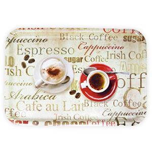 Lashuma Plateau rectangulaire mélaminé Plateau de Service de haute qualité Motif imprimé, Plastique, espresso, 45 x 31 cm (Lashuma Germany, neuf)