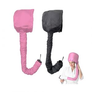 UILYNIU 2 Pcs Noir Rose Casque Seche Cheveux Bonnet Seche Cheveux Bonnet Chauffant Cheveux Soin Casque Chauffant Cheveux S&egrave;che de Capot pour le Style de S&eacute;chage Curling Conditionnant en Profondeur (XIMO EU, neuf)