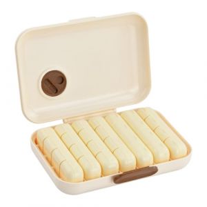 Pilulier Semainier, 7 Jours Pilulier 4 Fois Matin Midi Soir Nuit, pilulier Journalier avec 28 Compartiments Grande Bo&icirc;te &agrave; Medicaments pour Maison Voyages, pour Huiles Poisson, Vitamines,Suppl&eacute;ments (Amoxike, neuf)