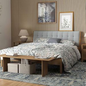 AICA Lot de 2 Panneaux Muraux D&eacute;coratifs Acoustiques Bois MDF 240x60cm Ch&ecirc;ne clair AntiBruit, Facile &agrave; Poser (AICA  Sanitaire, neuf)