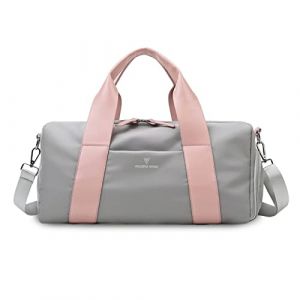 FANDARE Sac de Voyage Cabine Sac &agrave; Main Sacs Cabas de Fitness Sacs de Nuit Sac Weekend Sac de Plage Femme Homme avec Compartiment &agrave; Chaussures & Poche de s&eacute;paration Humide et s&egrave;che Gris Rose (O&Uuml; HULGY, neuf)