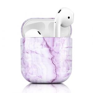 Newseego &Eacute;tui Compatible avec AirPod 1 & 2, &Eacute;l&eacute;gant en Marbre Brillant, Protection Compl&egrave;te, Antichoc, Portable, Violet (NewseegoUK, neuf)